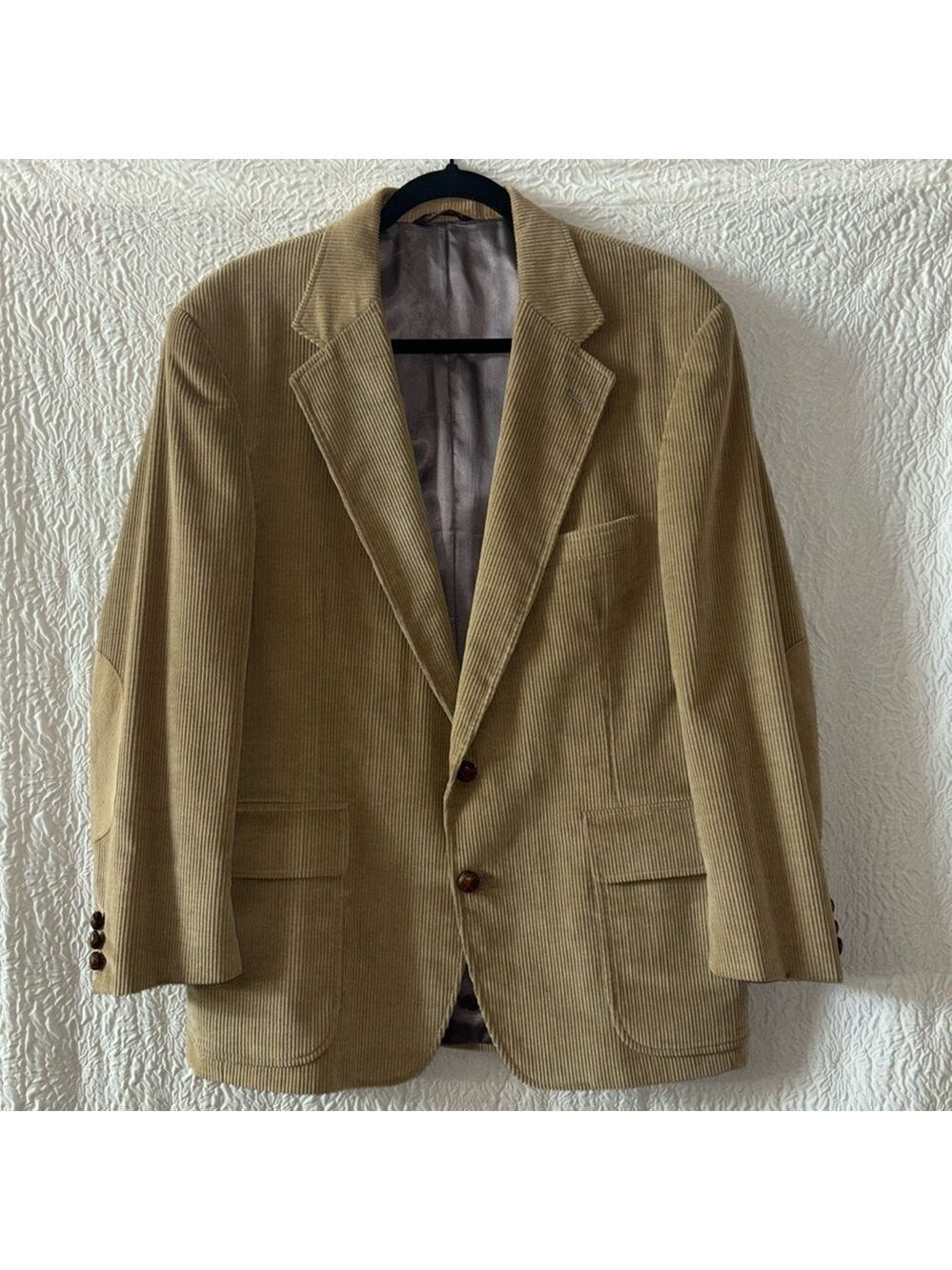 Lands' End Corduroy Suede Leather Elbow Patch Sport Coat BlazerJacket